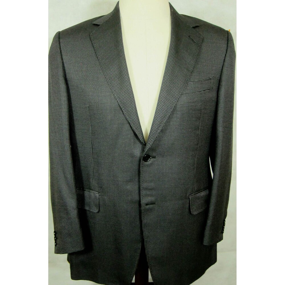 NWOT Canali Italy Black/Silver Lightweight Silk & Wool Sport Coat 40R Dual Vents